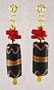 <strong>Black Glass & Red Coral Earrings</strong>