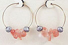 <strong>Rose Quartz Hoop Earrings</strong>